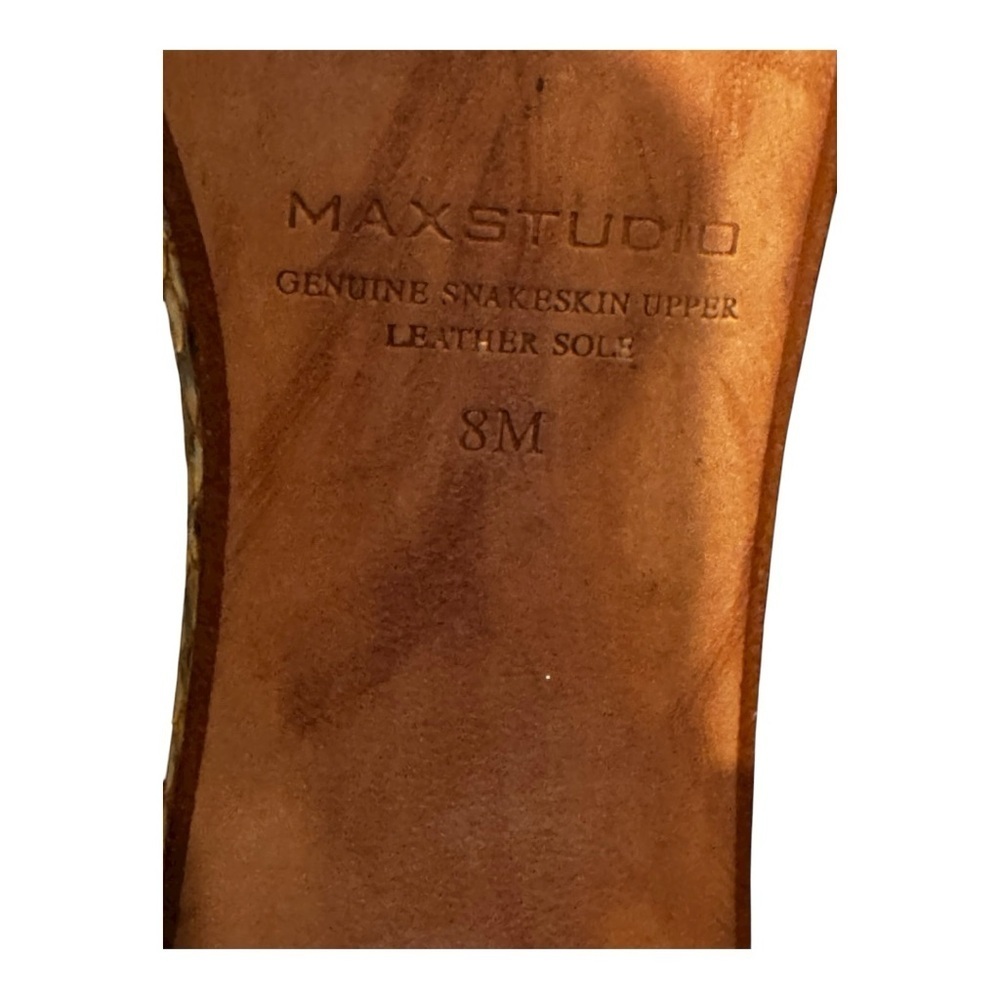 🐍 MAXSTUDIO Genuine Snakeskin Block Heel Sandals – Size 8M - Picture 6 of 6